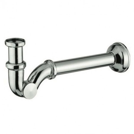 Sifone a S in ottone cromato 1"1/4 senza piletta – Soluzione resistente per lavabo