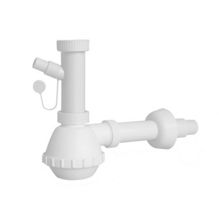 Sifone in PVC 1 via con attacco lavastoviglie – Soluzione pratica per lavelli monovasca