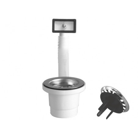 Piletta per lavello inox 1"1/2 con troppo pieno – Polipropilene