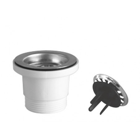 Piletta per lavello inox 1"1/2 senza troppo pieno – Polipropilene
