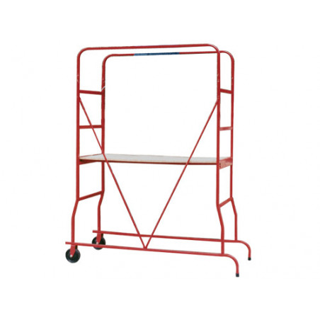Trabattello acciaio H 175 cm con piano 145×60 cm – Archimede