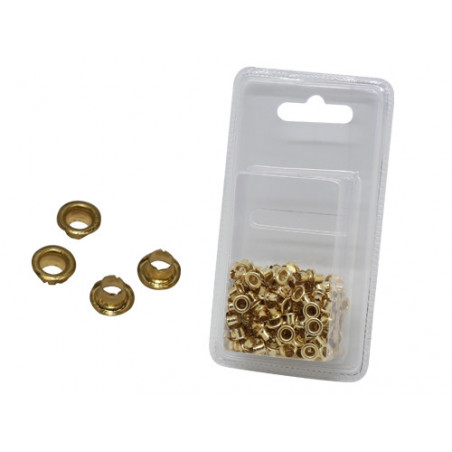 ELIMINARE H8Set 250 occhielli ottone – Rinforzo tessuti e tende fai-da-te – Brixo
