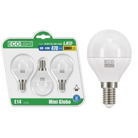 Lampadine LED E14 metallizzata 6 W calda 3 pz – Illuminazione brillante – Ecolight