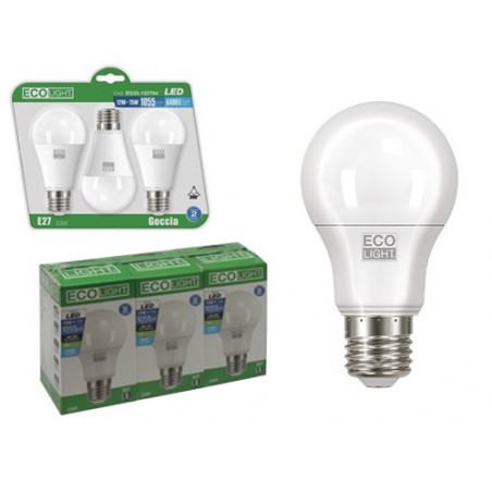 Lampadina LED E27 globo 9W luce fredda 6500K confezione 3 pezzi – Ecolight