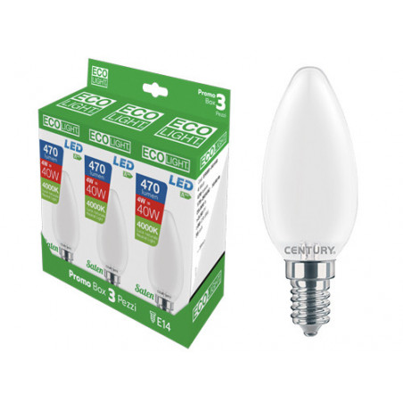 Lampadine LED Saten Oleiva 4 W – luce pratica – 3 pz – Ecolight