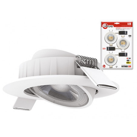 Faretto LED Futura ADV 6 W 3000 K incasso orientabile – Century (3 pz)