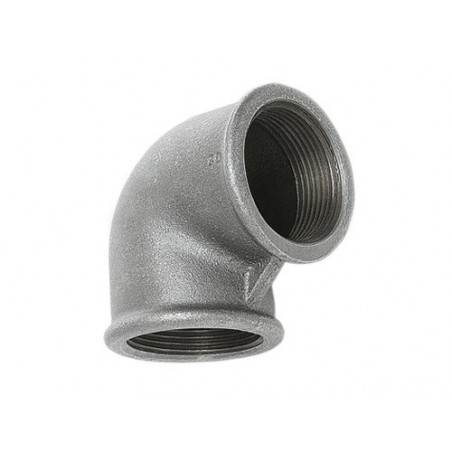 Gomito ghisa zincata F.90 femmina-femmina Ø 1½" per tubazioni durature in impianti domestici o industriali