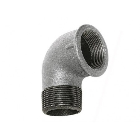Gomito ghisa zincata F.92 maschio-femmina Ø 1¼" – raccordo robusto per impianti acqua e gas