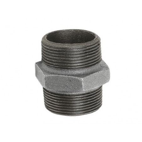 ELIMINARE H8Nipplo ghisa zincata – nipplo maschio-maschio F.280 Ø 1½" per collegamenti impianti idraulici e gas
