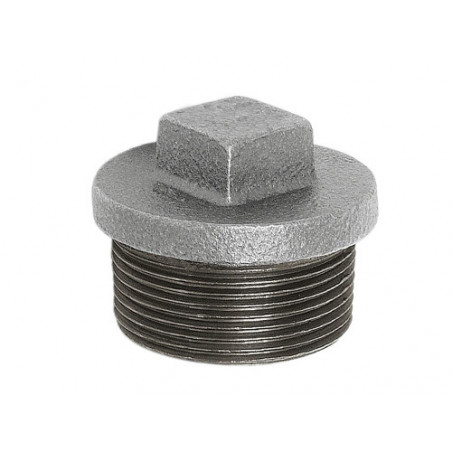ELIMINARE H8Tappo ghisa zincata maschio – tappo F.290 Ø 1½" con bordo, filettatura maschio, impianti industriali