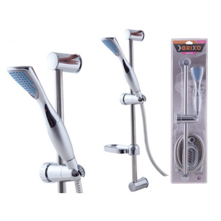 Saliscendi doccia Amazon Brixo cromato – 60 cm, telefono monojet, portasapone e flessibile 1,5 m