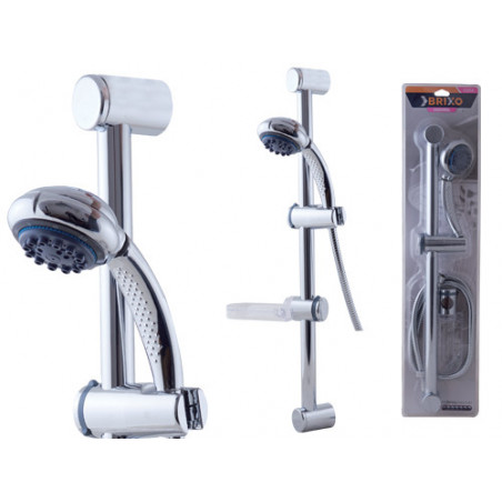 Saliscendi doccia Cozumel Brixo cromo – asta 70 cm, porta-sapone e supporto ergonomico