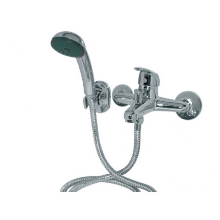 Miscelatore Brixo Tirreno 40 vasca muro – ottone cromato con doccetta