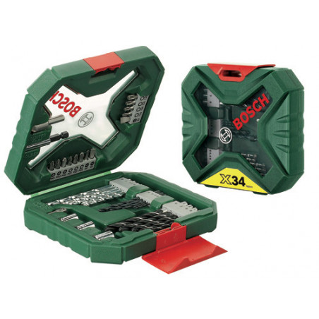 Valigetta X-Line Classic 34 pz punte miste con porta-bit magnetico - Bosch