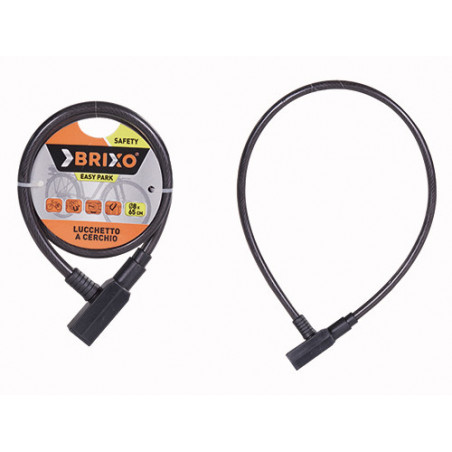 Lucchetto cerchio bici Easy Park 8×65 cm antitaglio con 2 chiavi - Brixo