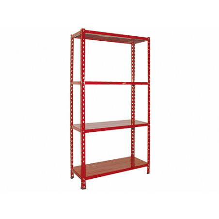Scaffale metallico Minikit rosso componibile 90 × 30 × 180 cm - Brixo
