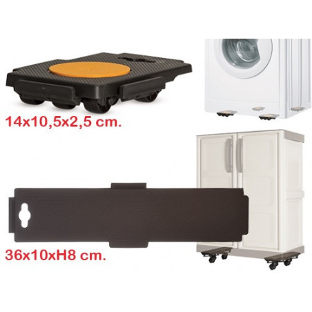 Carrello sposta mobili rettangolare 300 kg struttura acciaio L1410 N - Brixo