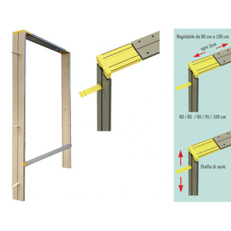 Controtelaio in PVC 80–100 cm H217 cm per porte interne – kit pratico regolabile