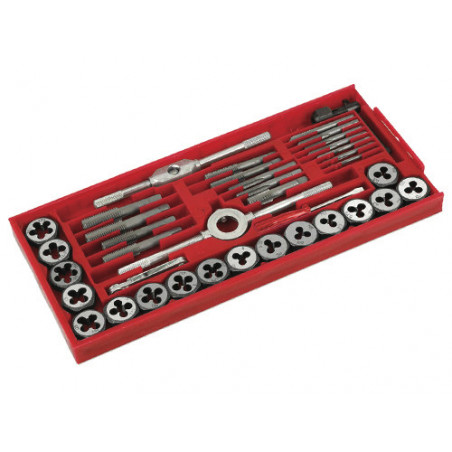 Set maschi e filiere 40 pezzi in HSS con giramaschi – kit completo professionale