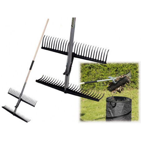 Rastrello raccoglitore 28 denti con manico in acciaio 60 cm – Brixo