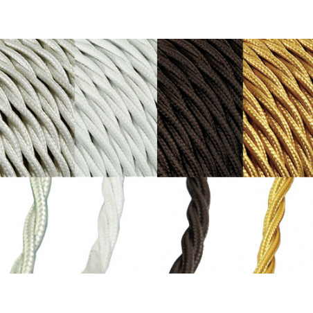 Cavo treccia FR RTX 3×0,75 mm² 10 m marrone per impianti decorativi