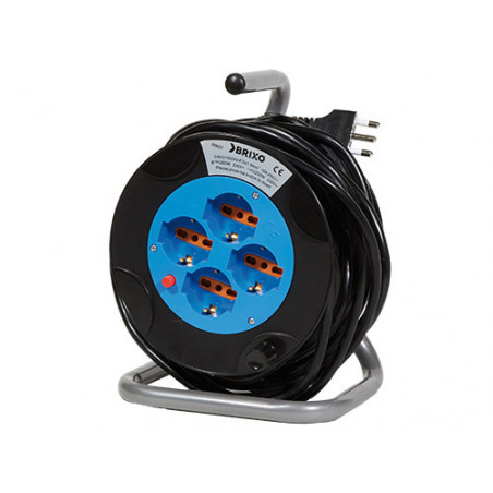 Avvolgicavo Brixo 3×1,5 mm² – 15 m cavo con 4 prese 10/16 A – Brixo