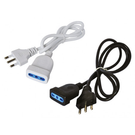 Prolunga Brixo 3×1,0 mm² – 5 m 10/16 A bipasso nera – Brixo