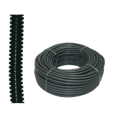 Tubo corrugato nero 20 mm con tirafilo 25 m – protezione cavi elettrici – Brixo
