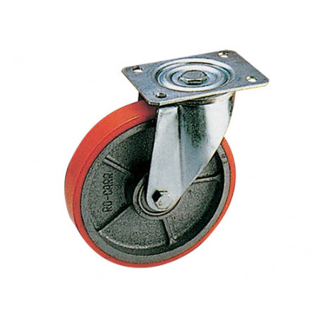 Ruota poliuretanica rotante Ø 100 mm – forcella A.90 – carrelli leggeri – Universale