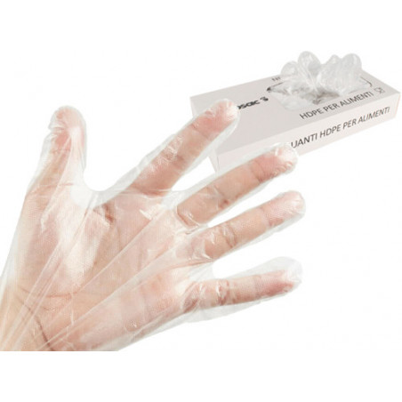 Guanti monouso in polietilene HD trasparente – confezione 500 pezzi