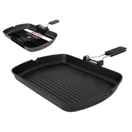 Bistecchiera Black Pearl 34×24 cm induzione con manico pieghevole – Aeternum