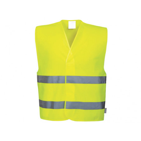 Gilet alta visibilità giallo – tessuto trivalente per cantiere