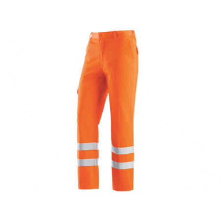 Pantaloni alta visibilità giallo taglia M – banda riflettente e multitasche