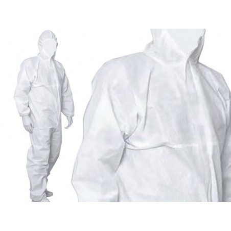 Tuta monouso in TNT taglia XXL – leggera con cappuccio e zip – protezione base