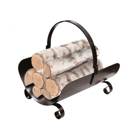 Portalegna Basket in metallo – design portatile 60 cm
