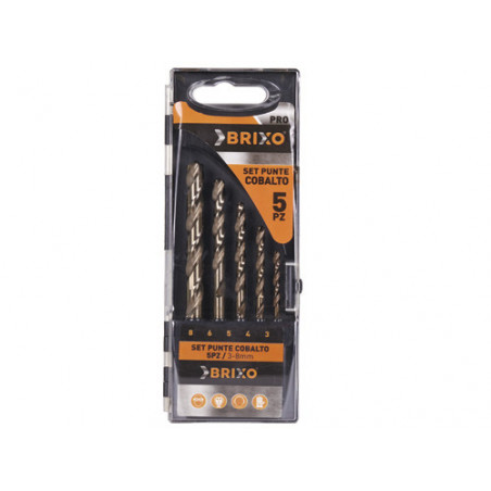 Set punte Brixo Cobalto 3–8 mm 5 pz – alta resistenza calore