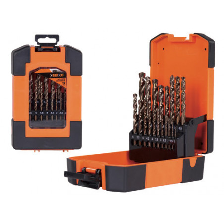 Set punte cobalto Brixo 19 pz – 1–10 mm robusto professionale