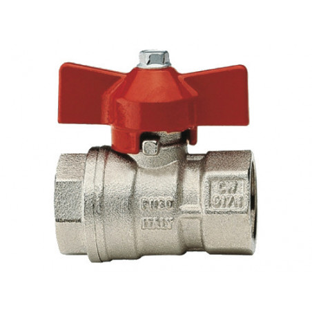 Valvola a sfera maniglia F–F 1/2" Art. 118 – ottone cromato per gas e acqua