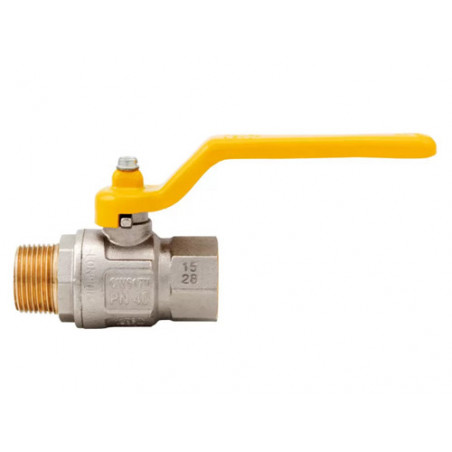 Valvola a sfera gas M–F ½" – ottone certificata Articolo 067