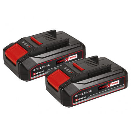 Batterie doppia 2×18 V 2,5 Ah – Twin Pack Power X-Change, uso singolo o combinato 36 V – Einhell