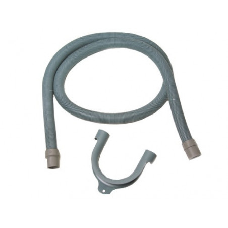 Tubo scarico lavatrice 250 cm nero corrugato con curva a 180°