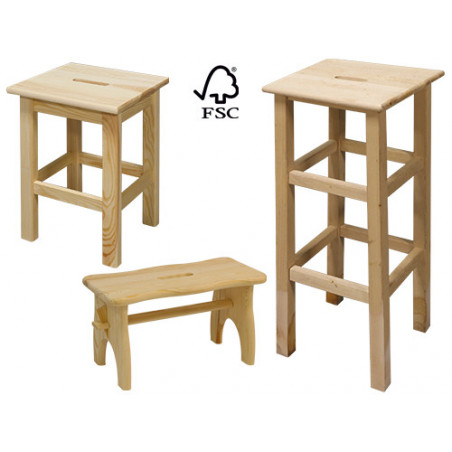 Sgabello Alberiamo SGA 70 – legno massello L 35 × P 35 × H 70 cm – uso cucina/bar