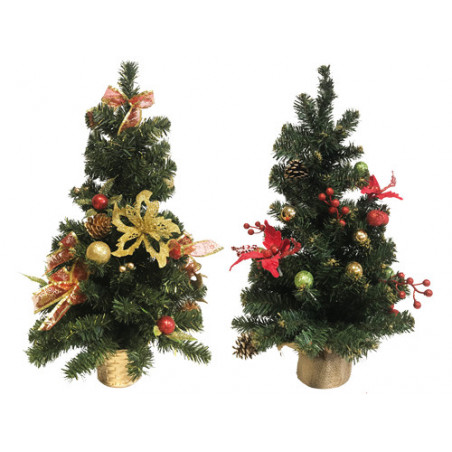Alberini decorati oro/rosso H 50 cm  – festoni natale