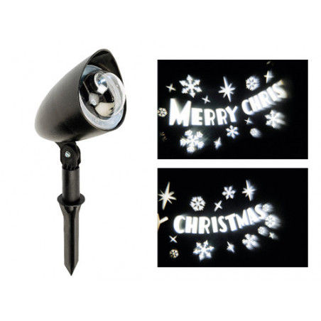 Proiettore LED Merry Christmas – luce bianca – esterno – facile installazione
