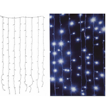 Tenda luminosa esterno 208 LED bianco/caldo – cavo flessibile 10 m – IP44