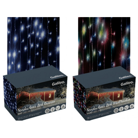 Tenda luminosa esterno 300 LED multicolor – cavo 14 m – IP44