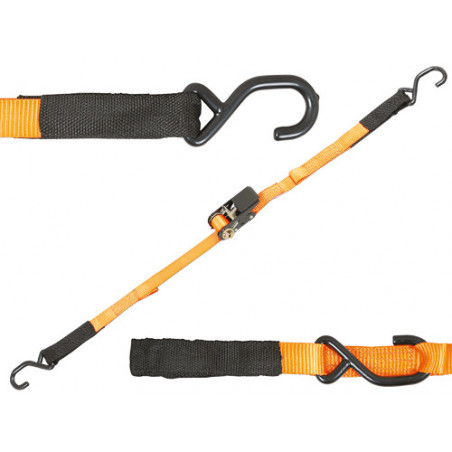Fascia serraggio con cricchetto 5 m poliestere 25 mm portata 375 Kg – Beta