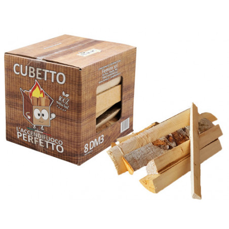 Legnetti accendifuoco Cubetto box 8 dm³ legno naturale secco – Cubetto
