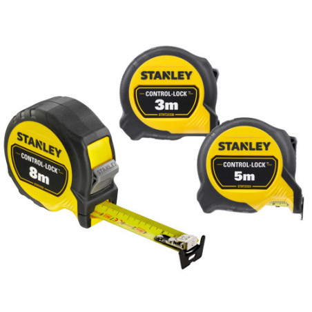 Flessometro Control-Lock 5 m lama 19 mm con freno manuale e ritorno fluido – Stanley