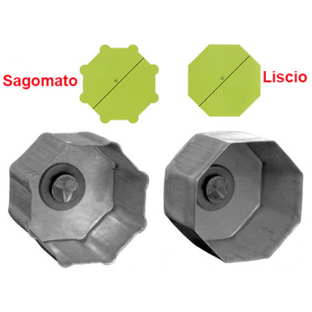 Calotta rullo ottagonale liscio Ø 60 mm per tapparelle A.1086L
